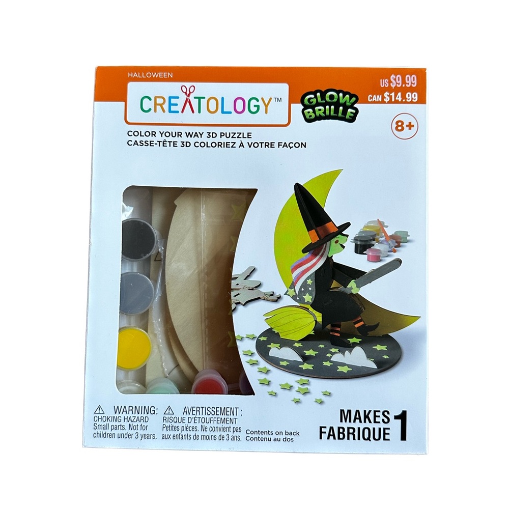 Creatology Witch Figurine Color Your Way 3D Halloween Puzzle 8+ NWT